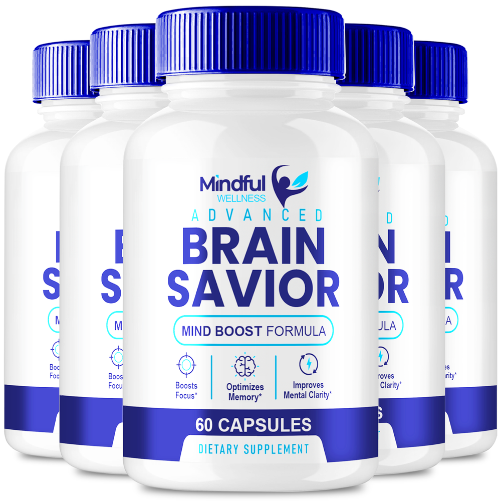 (5 Pack) Mindful Wellness Brain Savior Advanced Supplement Pills (300 Capsules)
