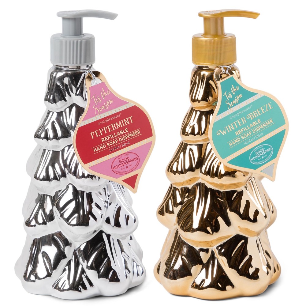 Simple Pleasures Metallic Christmas Tree Trees 2 Pack, Multicolor