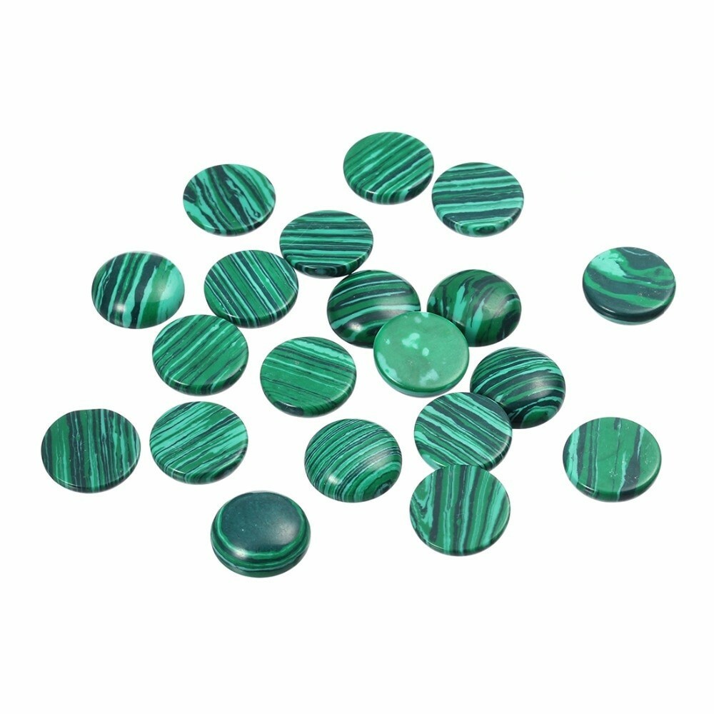 NATURAL MALACHITE, CABUJON 8MM