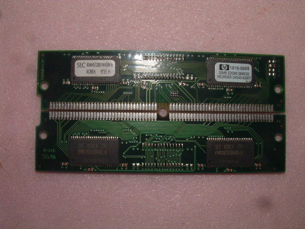 HP1818-6884 D4543 64MB 2x32MB 60ns EDO 72pinSIMM Computer Printer Sampler Memory