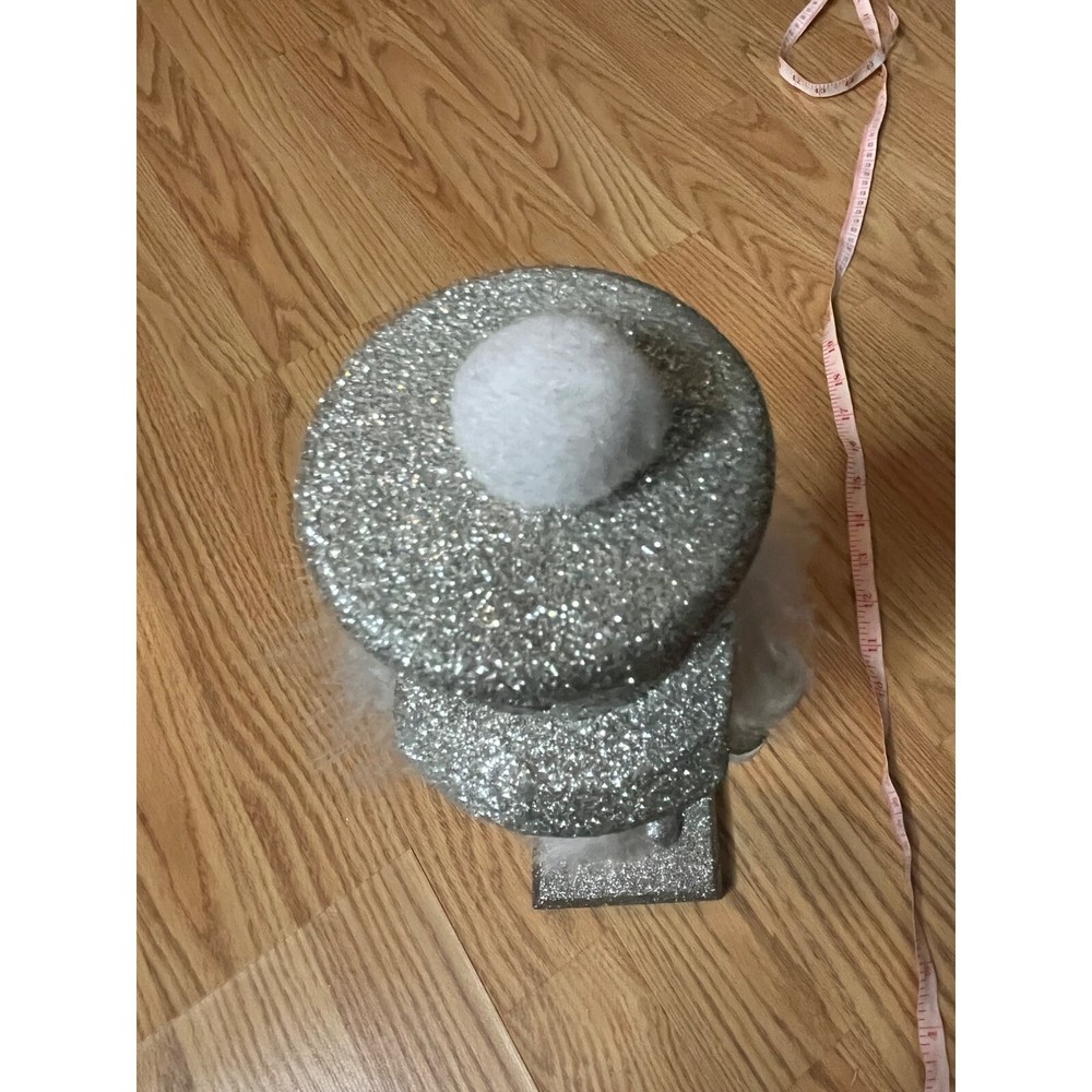 Silver Glitter Nutcracker Soldier Decoration 14"