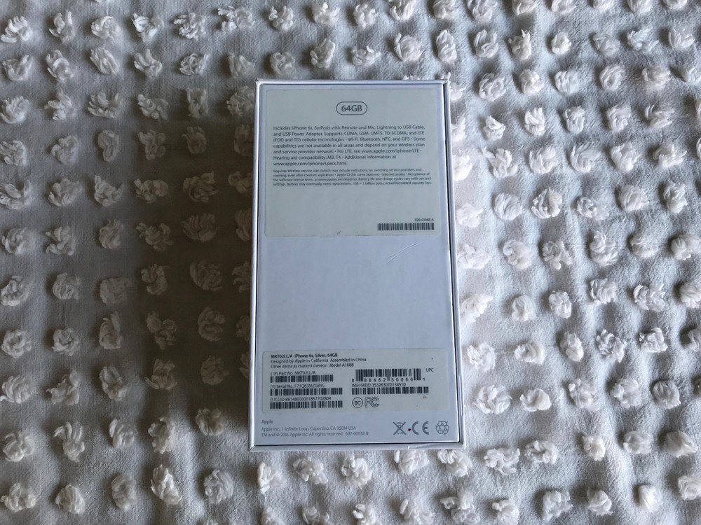 iphone 6S 64 GB box only no phone