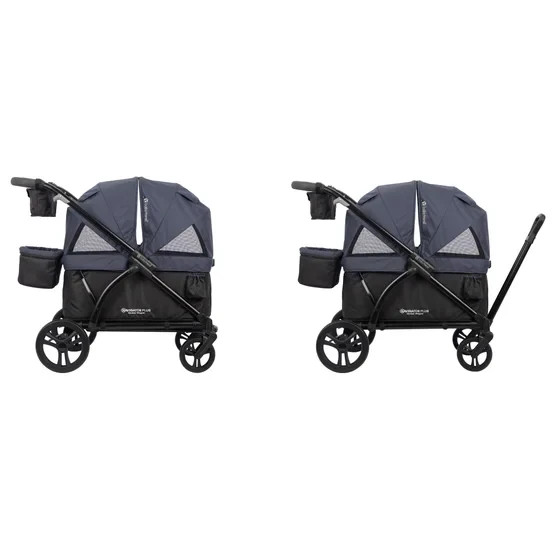 DOUBLE STROLLER WAGON TRAVEL BABY TREND NAVIGATOR 2 in 1 FOLDING PUSH PULL NEW ~