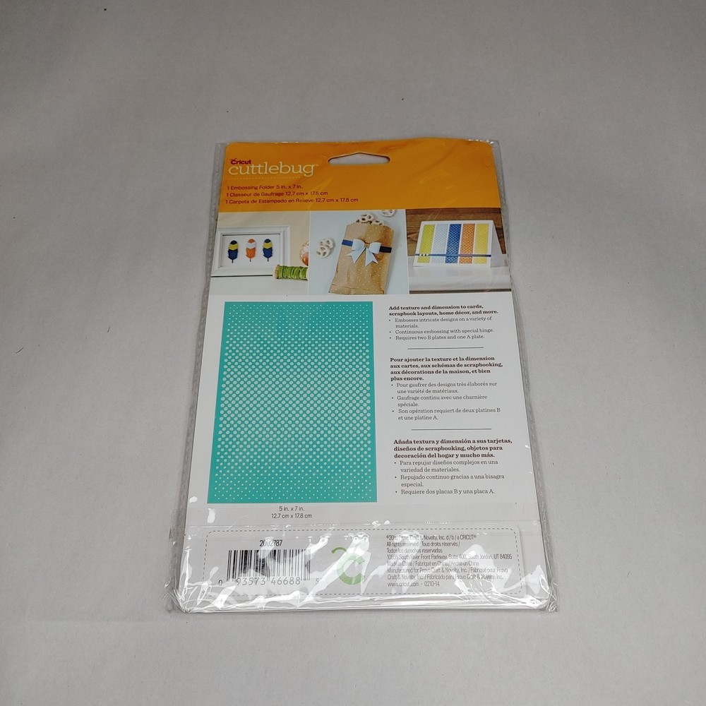 Cricut Cuttlebug Ben Day Dots Embossing Folder New