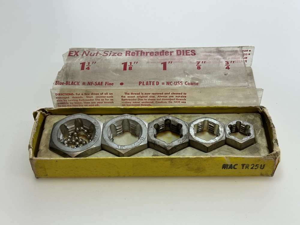 MAC Tools TR25U 5-Piece Rethreader Hex Die Set - Made in USA