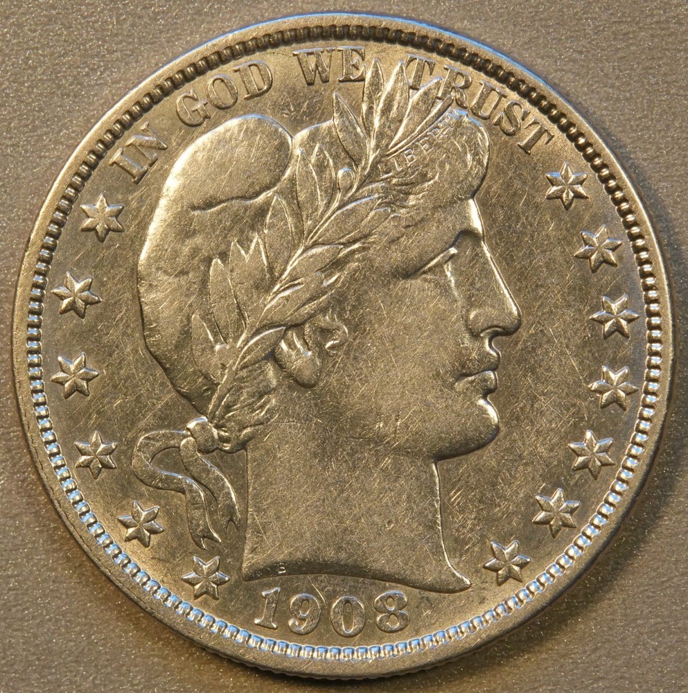 1908O Barber Silver Half Dollar, AU