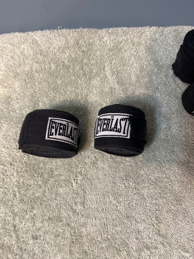 4 Black Everlast Boxing Hand Wrap