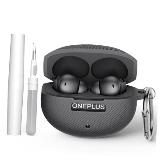 Case for OnePlus Buds 4, Soft Silicone Protective Portable Scratch Shock Black