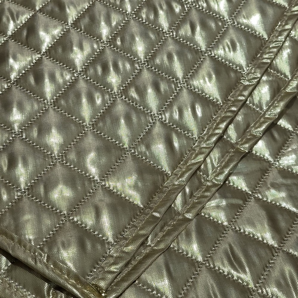 Gold Table Runner with Tassels 82 In Length Quilted Poly