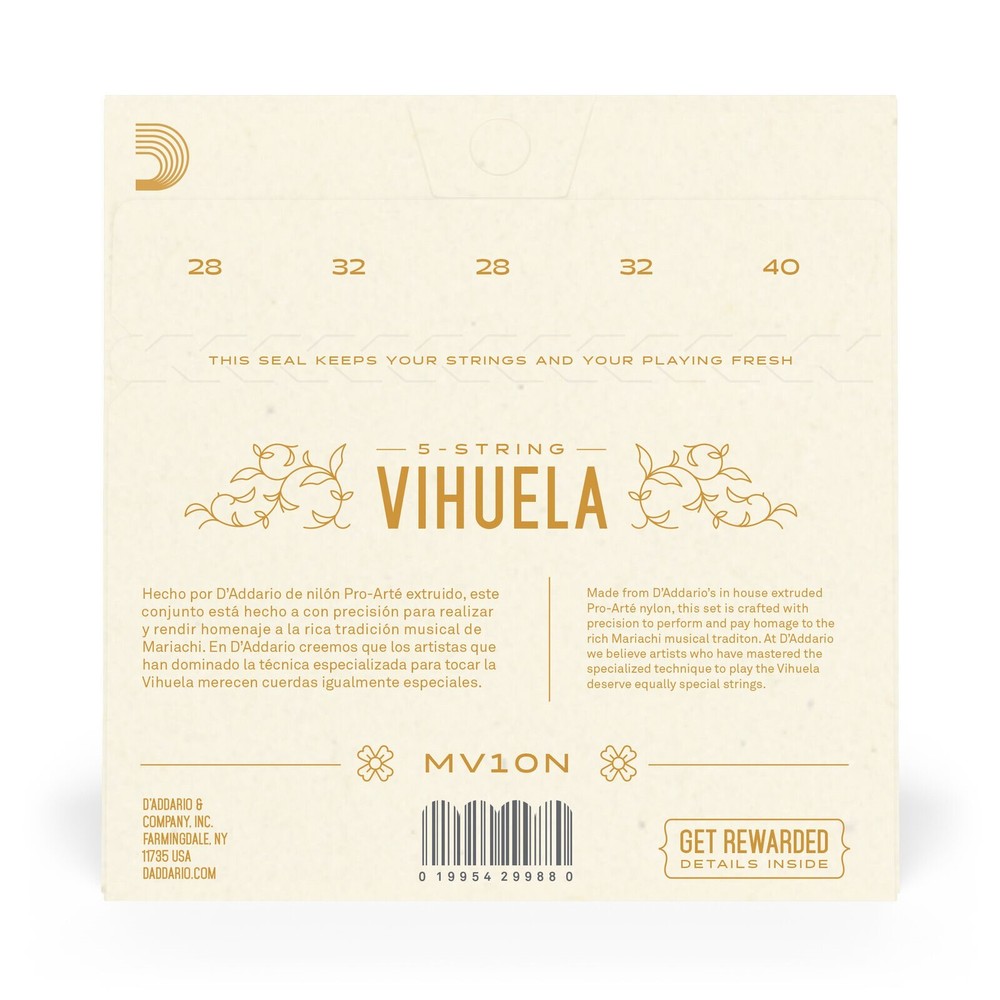 D'Addario Vihuela Strings 2 Sets Normal Tension