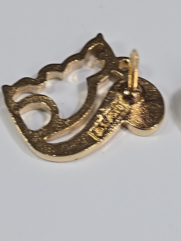 AVON Squirrel Lapel Pin Gold Color Metal