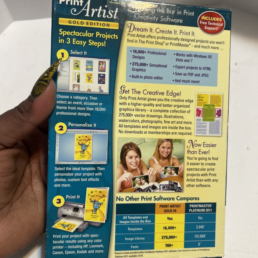 2011 PRINT ARTIST GOLD EDITION PC Computer Home Graphics Software Version 24
