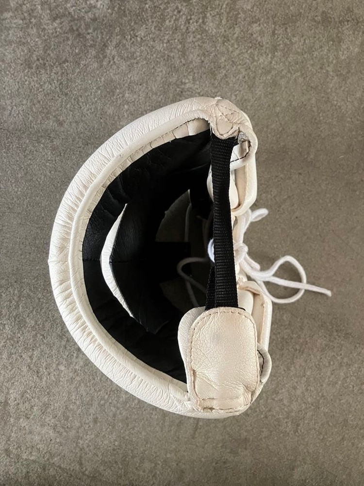 Winning FG-5000 White Leather Full Face Headgear Medium Lightweight
