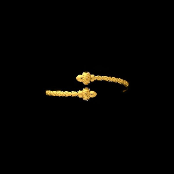 Gold Torch Twisted Cuff West Indian Bangle Bracelet