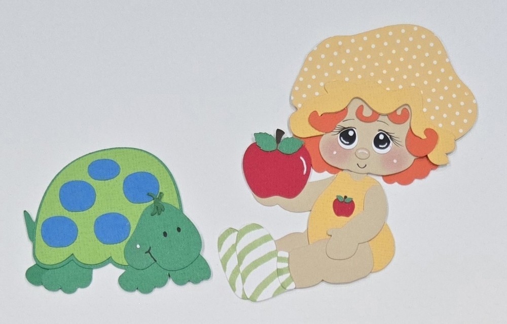 Apple Dumpling & Turtle Set.  Scrapbook, Card Making Paper Piecing