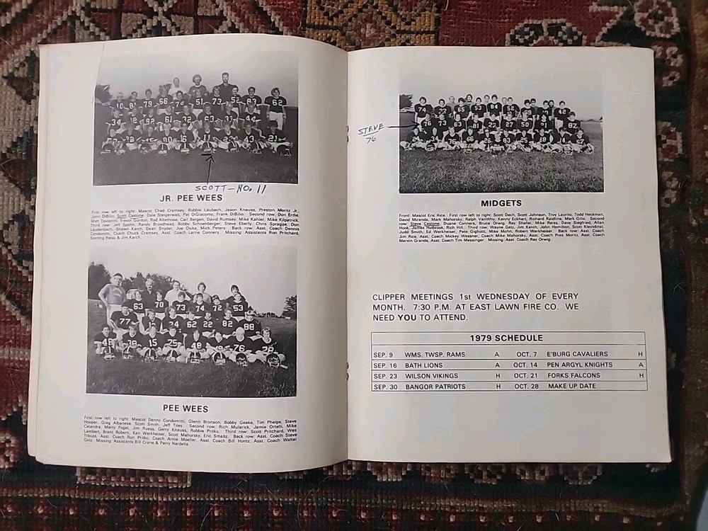 Vintage CLIPPERS '79 Midget Football Program Upper Nazareth A. A.