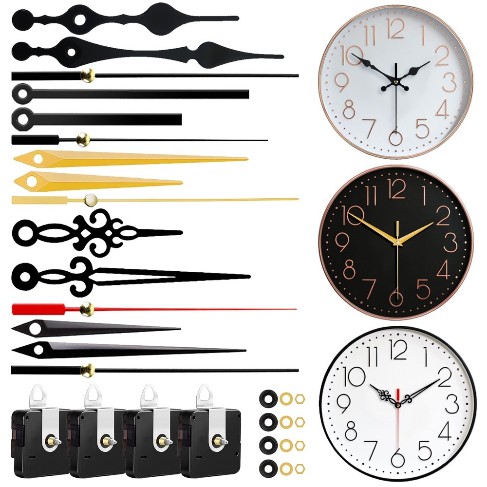 4 PCS High Torque Quartz Clock Movement Mechanism Clock Kit with 5 Different ...