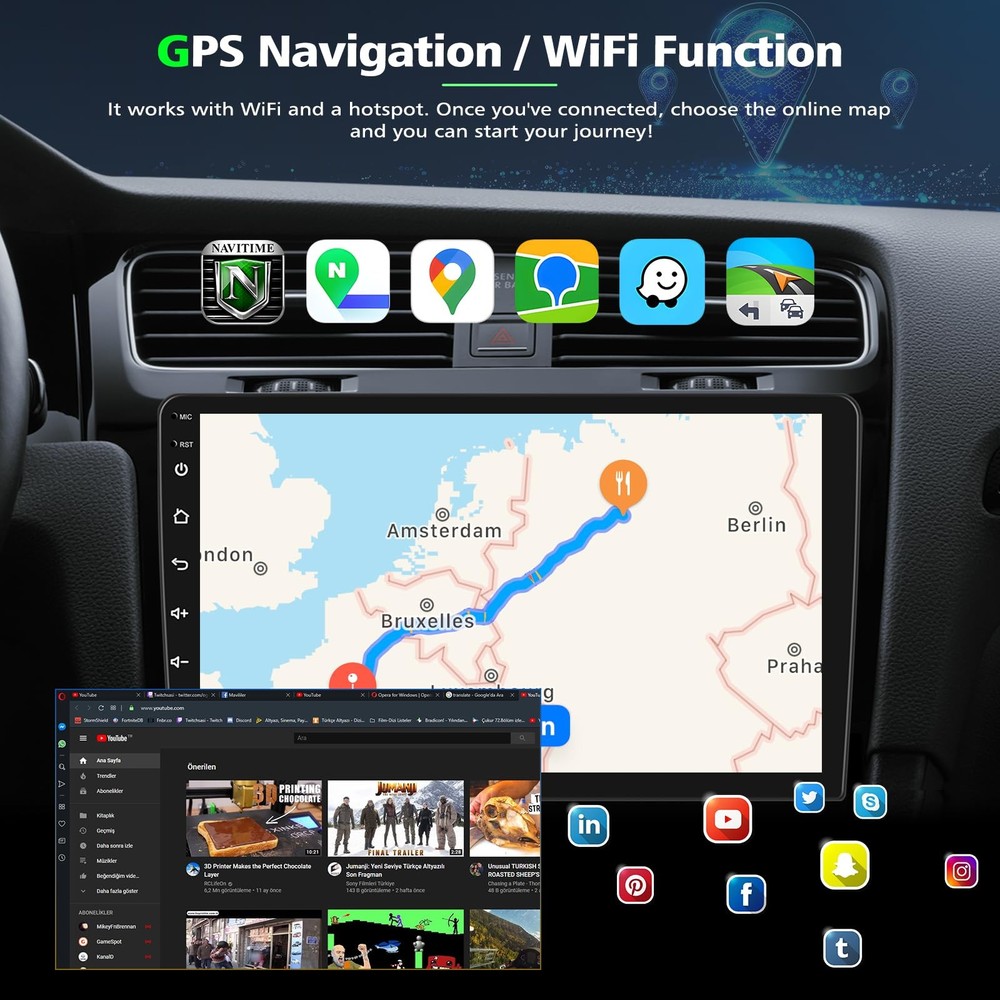 Transit Connect 2010-2014 10 Touchscreen Stereo Wireless Carplay Android Auto