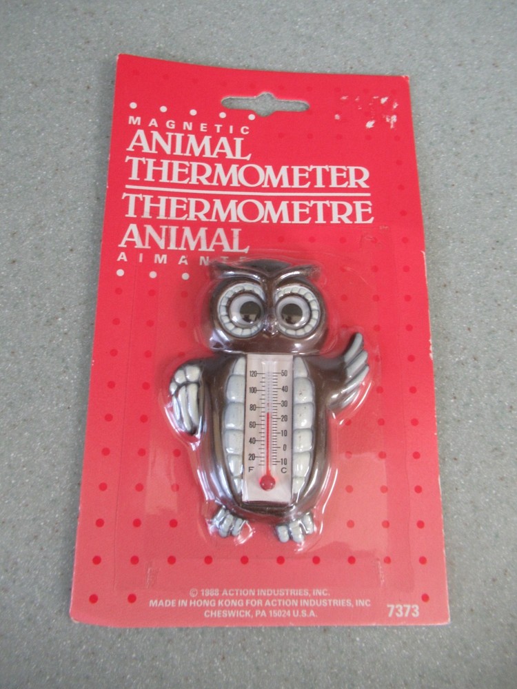 1988 magnetic Owl Thermometer