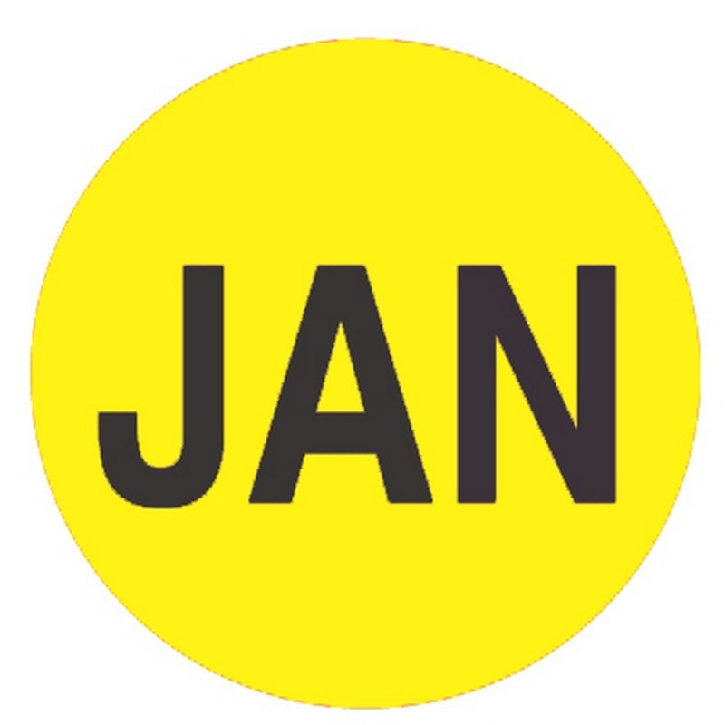 2" Diameter January Circle Labels (500 per Roll)