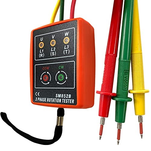 3 Phase Sequence Tester,Phase Rotation Meter Checker Multicolor