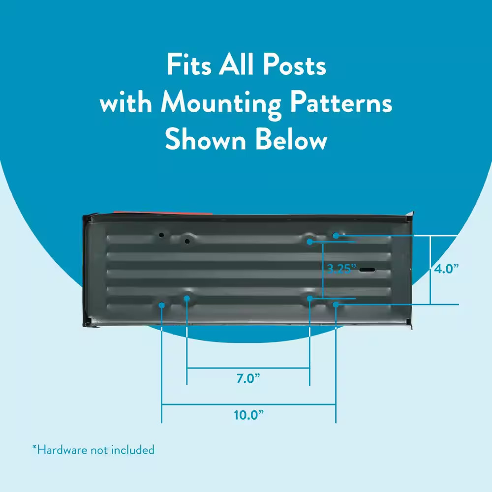 Elite Green, Medium, Steel, Post Mount Mailbox