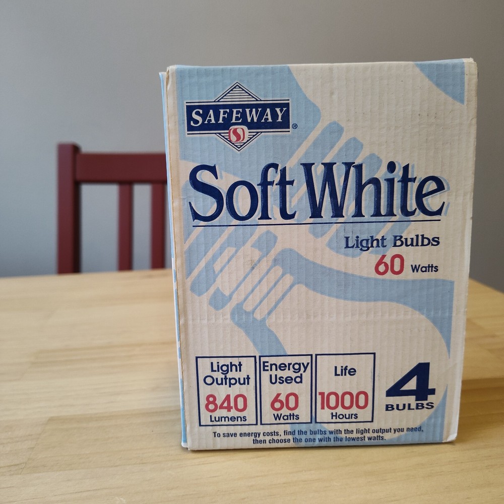 Vintage 90's Safeway Lightbulbs, Unused