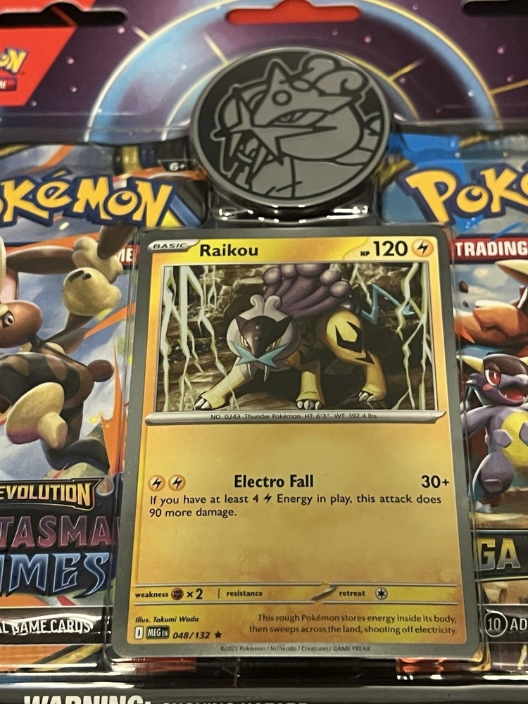Pokémon PHANTASMAL FLAMES & MEGA EVOLUTION 2-Pack Blister - RAIKOU promo SEALED!