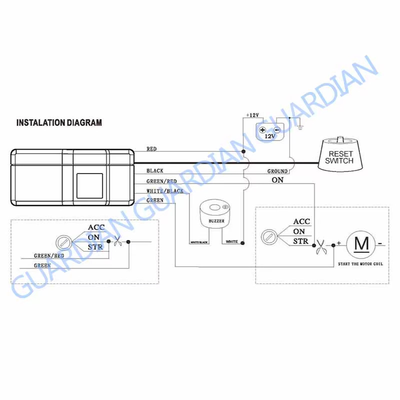 Car Alarm System RFID Immobilizer Wireless Engine Automatic Lock Anti Hijack