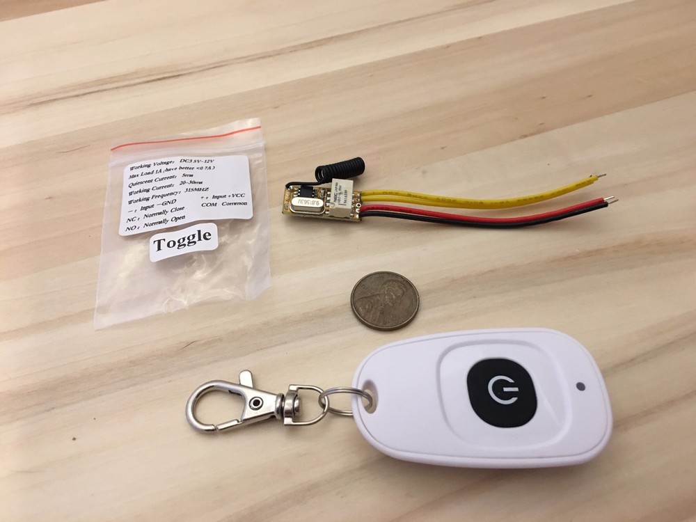 White small RF Wireless Remote Control Momentary/Toggle/Latch 3.7 - 12v A12