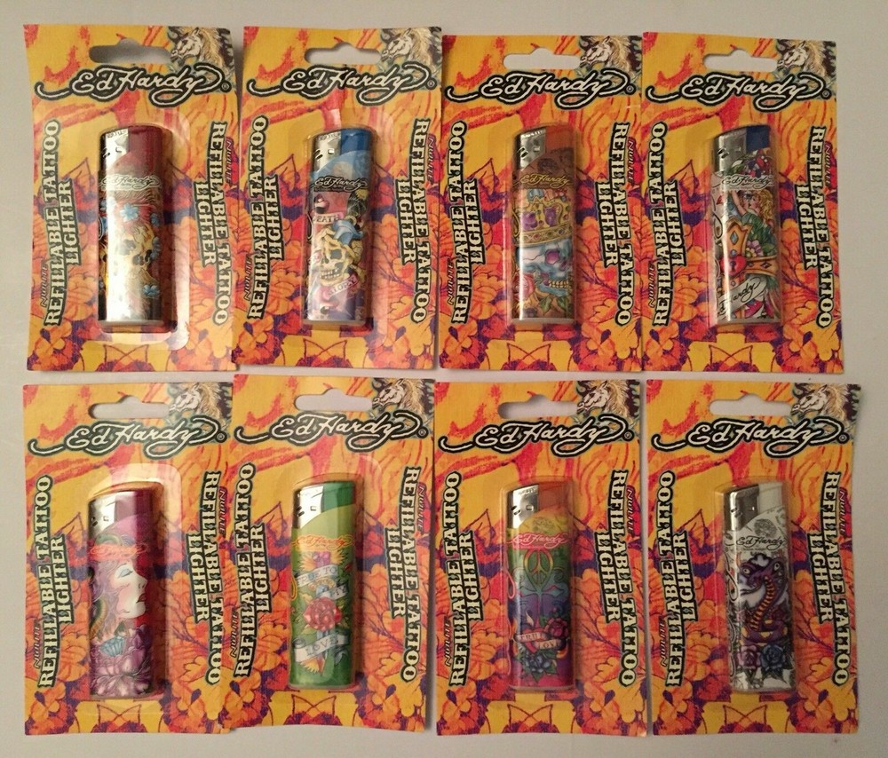 3 Lighter  SEALED ED HARDY REFILLABLE TATTOO LIGHTER -any 3 Random