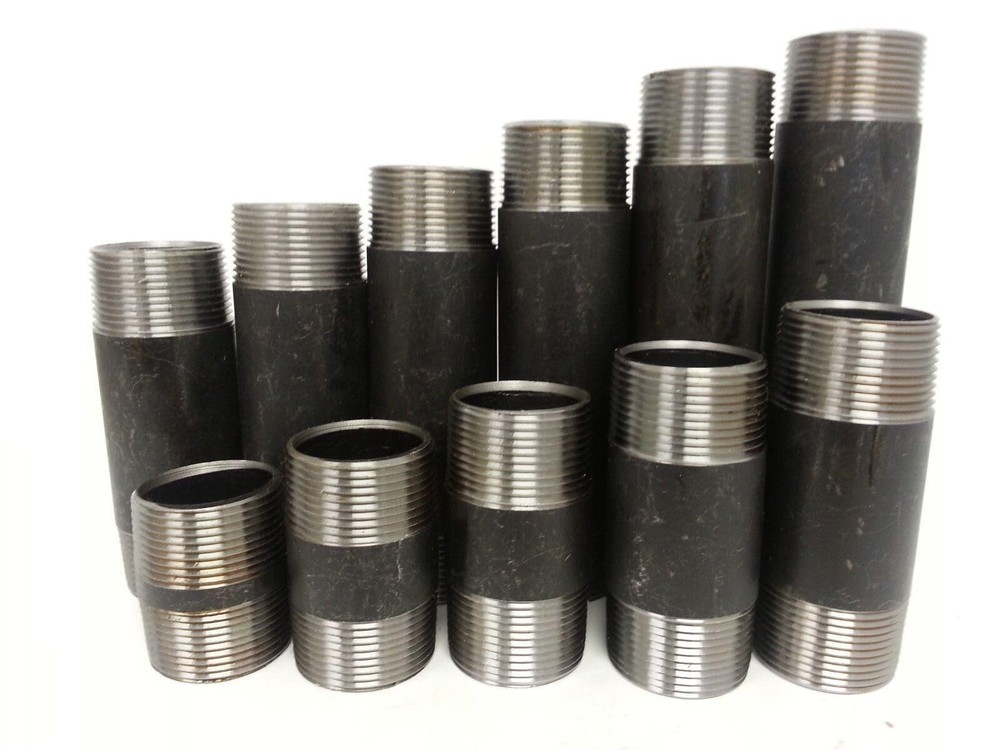 PIPE NIPPLE 3/4" Schedule 40 x 7" Long NPT Thread Both End A53 Welded, Black