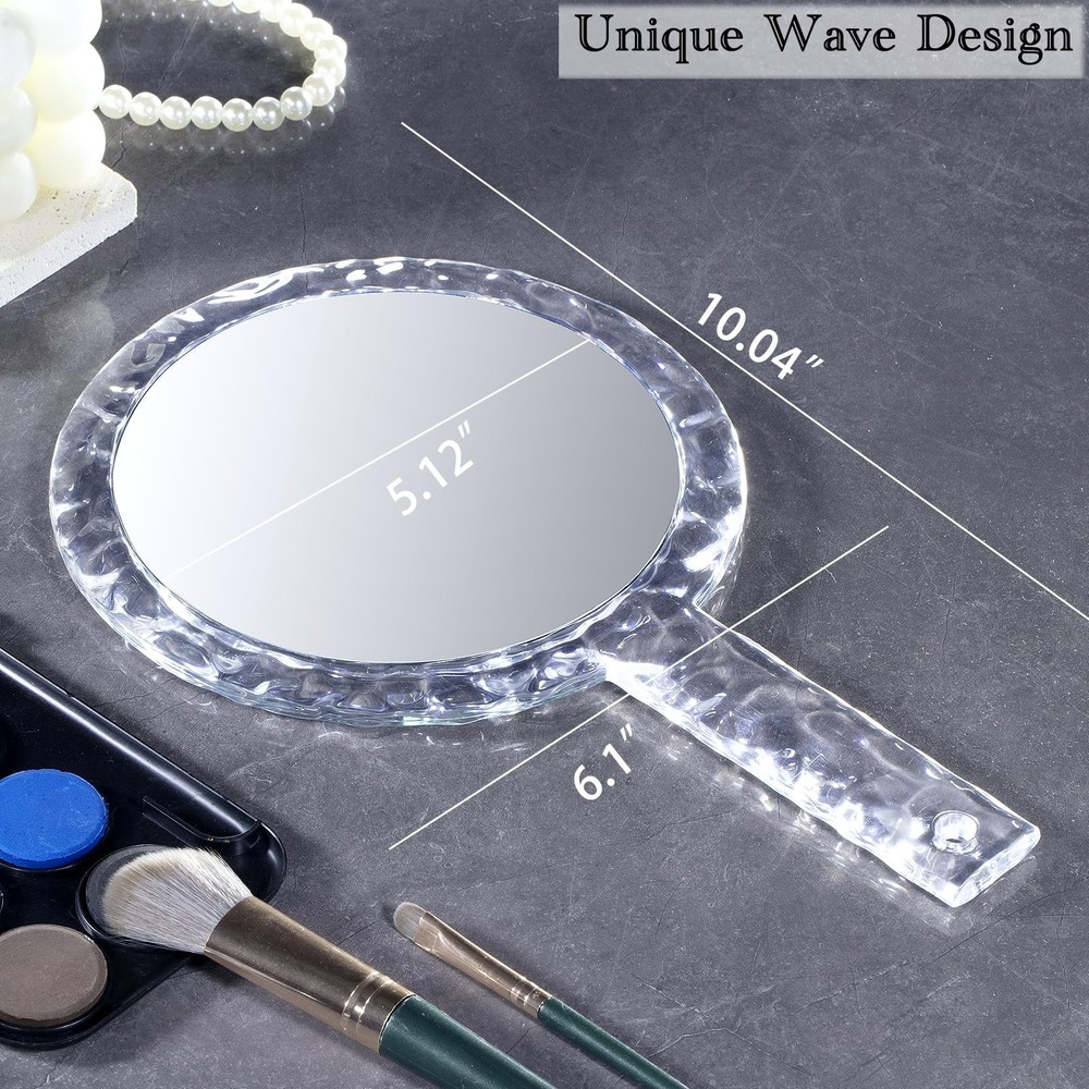 Hand Mirror,Double-Sided Handheld 1X/5X Magnifying Mirror with Handle, Handle...