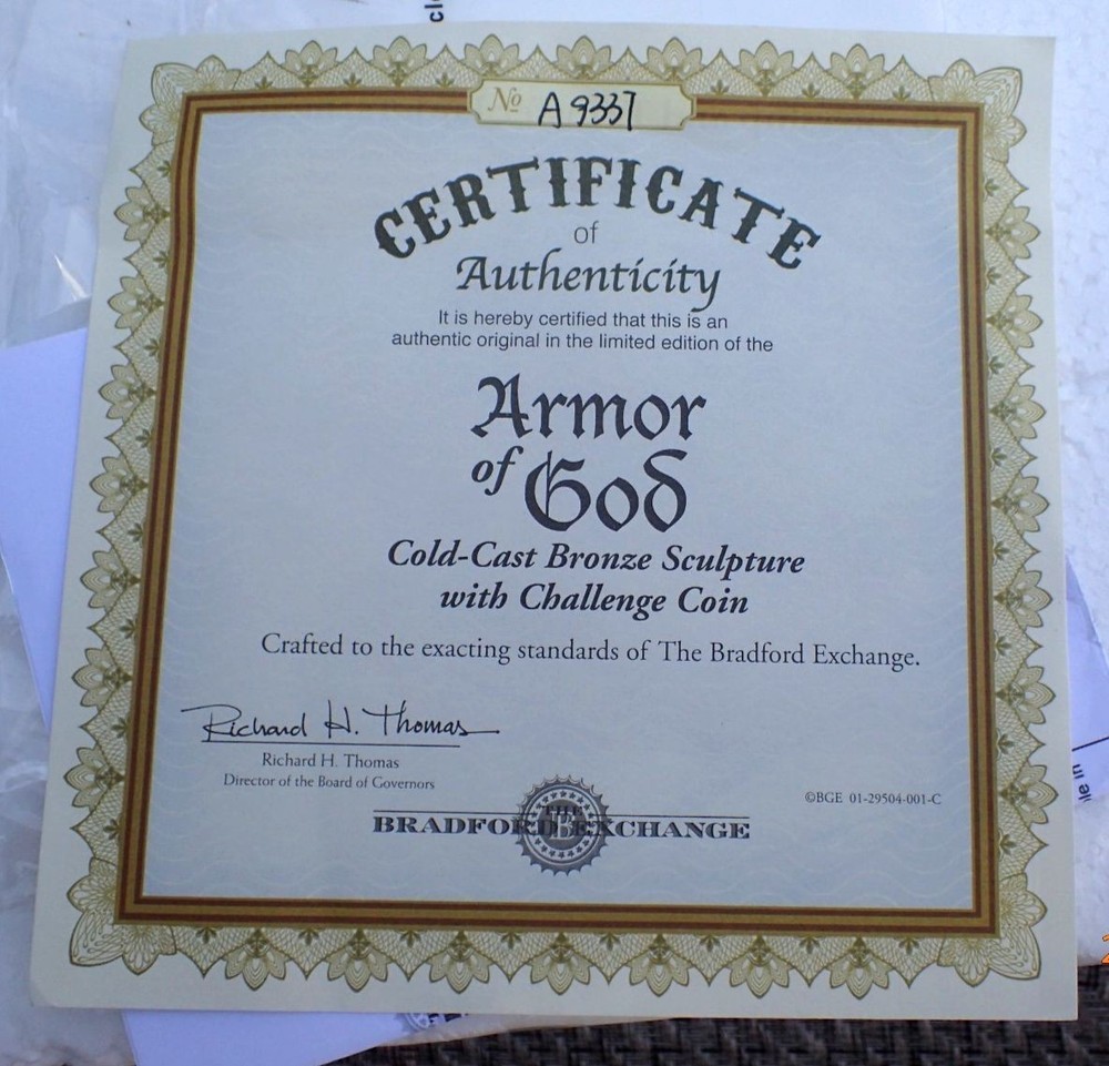 The Lord's Strength Sculpture With Challenge Coins