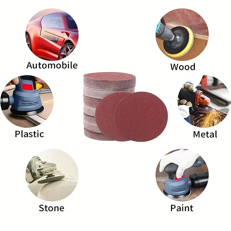 30PCS 2/3 Inch Sanding Discs Hook & Loop Sandpaper Abrasive SanderPaper for Poli