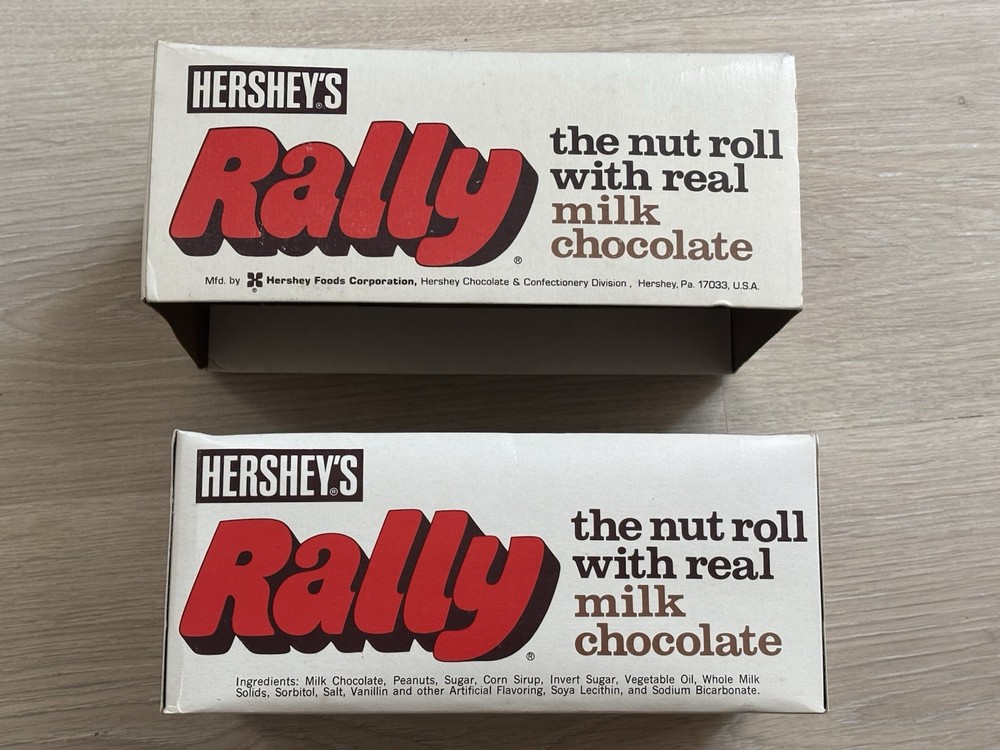 Vintage Hershey's Rally Nut Roll Chocolate Candy Bars Empty Box RARE