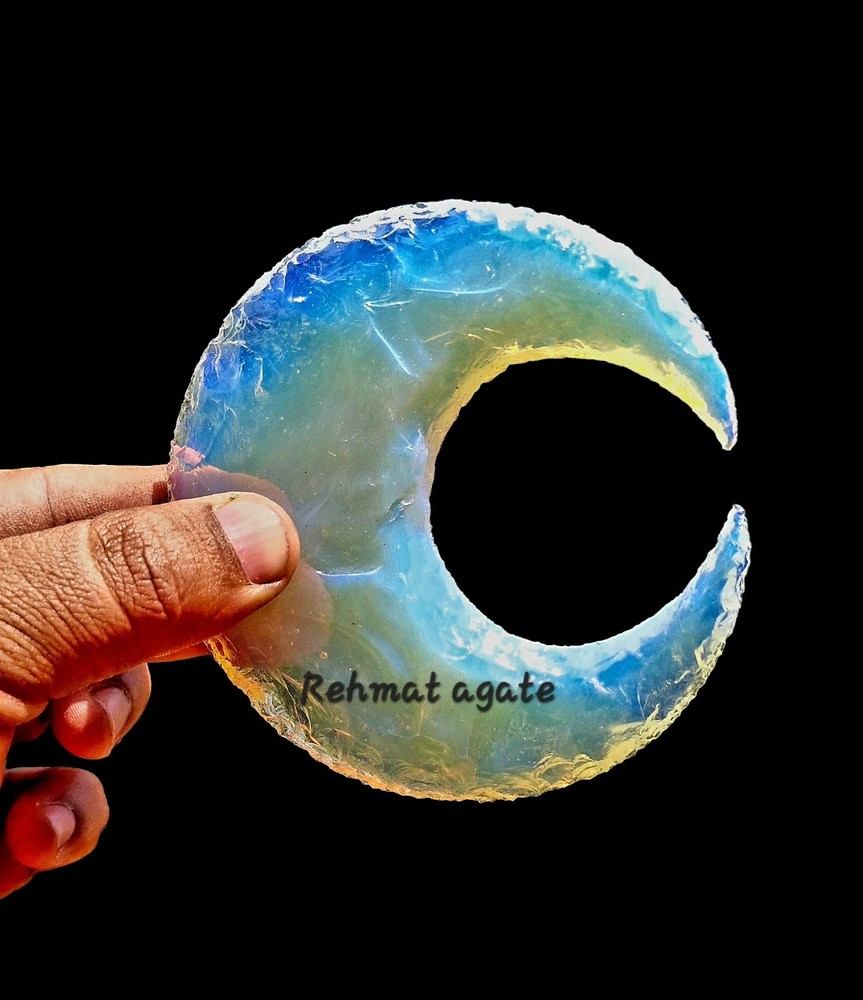 Opalite Crescent Moon Crystal Carving