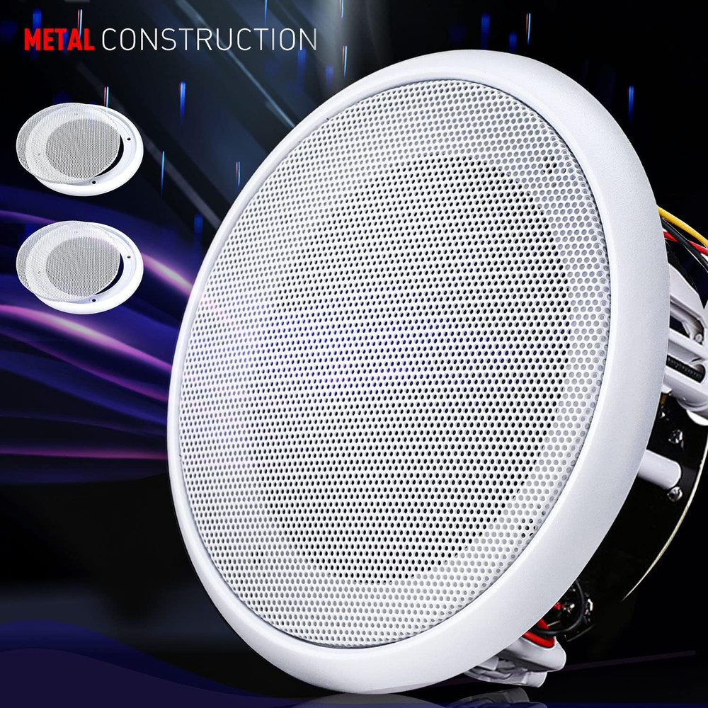 2PCS 8in White Ceiling Speaker Covers Surface Mount Speaker Grill Mesh Round