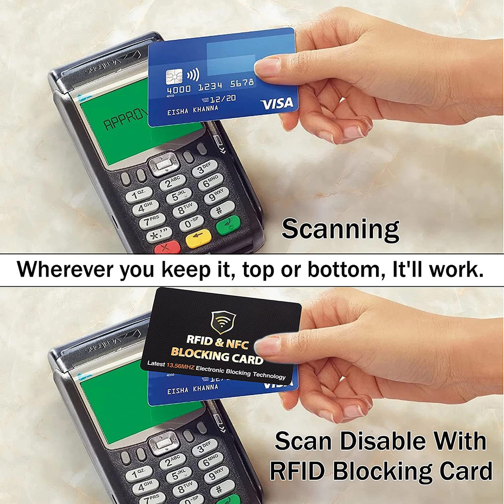 SAITECH IT RFID Blocking Cards - 5 Pack, Protects Entire Wallet, Black