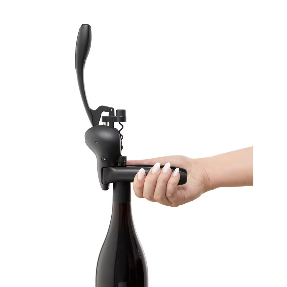 Rabbit Lever Corkscrew Set Black