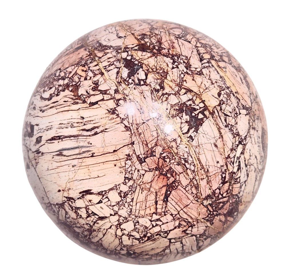 Chipboard Rhyolite 89mm Sphere - Angular Chiplike Inclusions - Decor Stone 6492