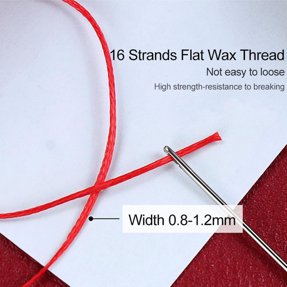 Flat Waxed Thread for Leather Sewing Wax String Polyester Cord Craft Stitching B