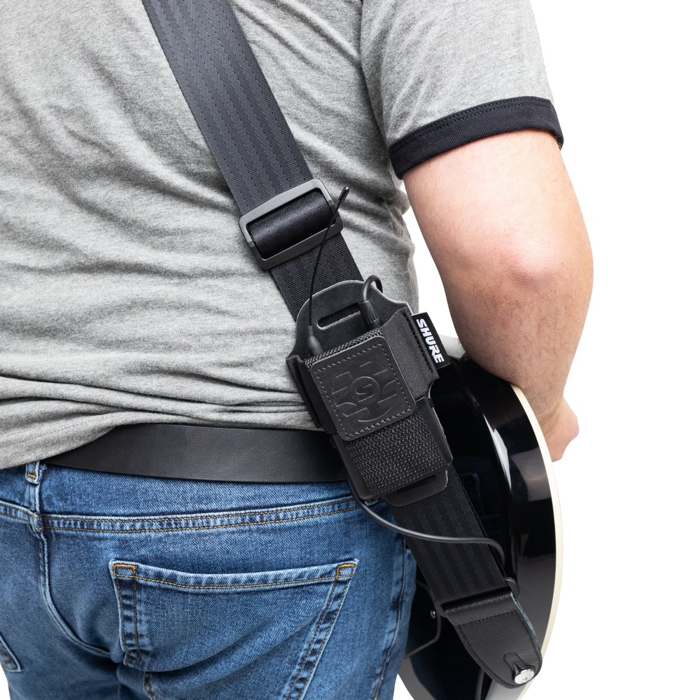 Shure by Gator Premium Black Leather Wireless Bodypack Transmitter Pouch