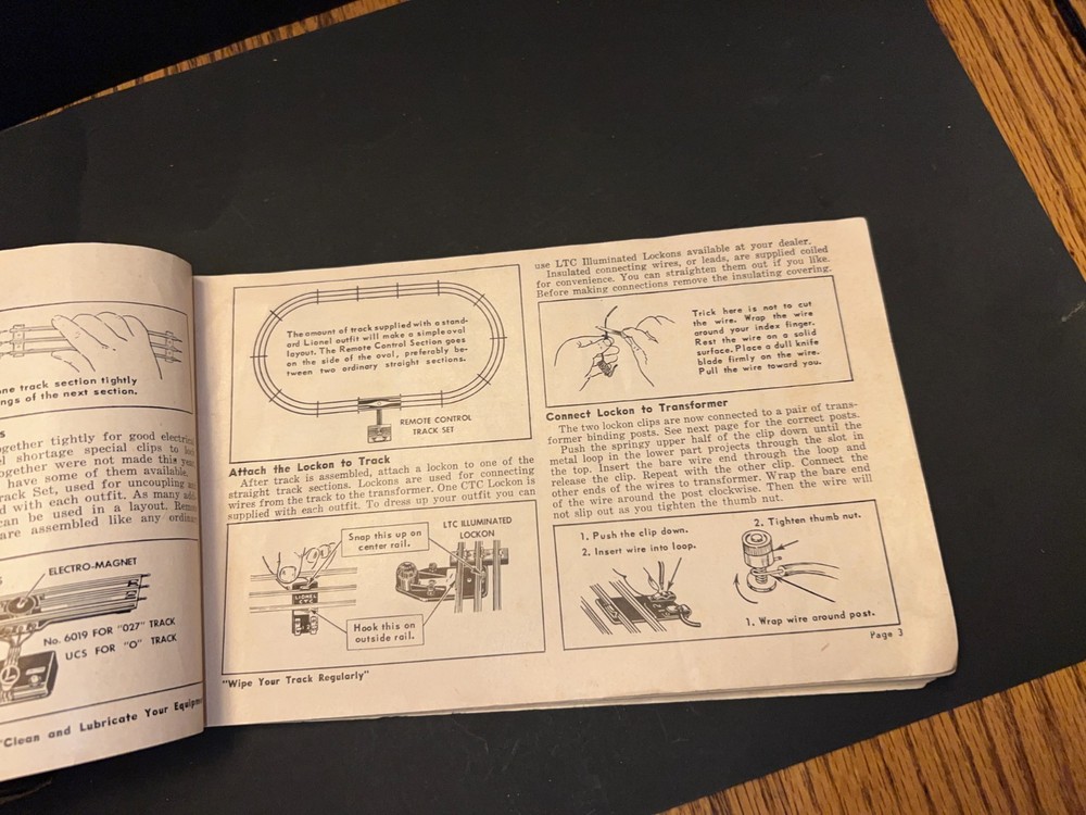 1952 Instructions For Assembling And Operating Lionel Trains & some Grass