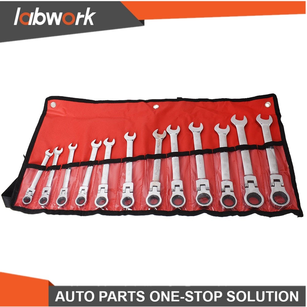 Labwork 12Pcs Reversible Ratchet Wrench Ratcheting Socket Spanner Nut Tools