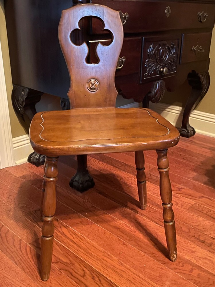 Mid Century Tyrolean Accent Chair, Saddle Clover