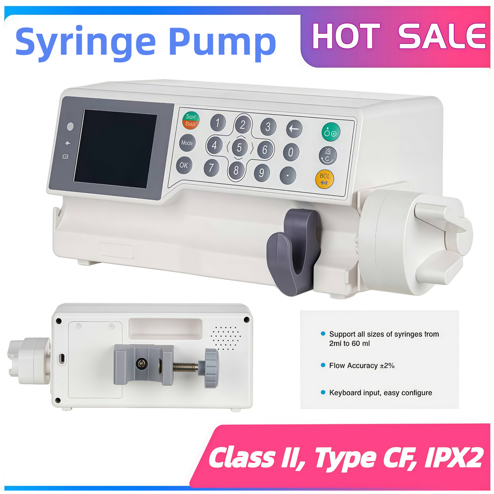 Syringe Pump with Multiple Alarm Protection ,Support 6 hours normal operation