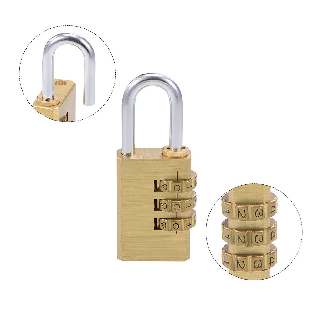 3 Digit Combination Lock Brass Locks 5mm Diameter Cricket