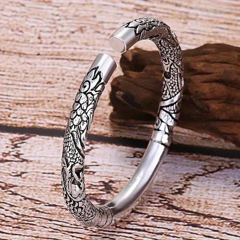 925 Sterling Silver Monkey King Bracelet Bangle One Size Fit All Adjustable