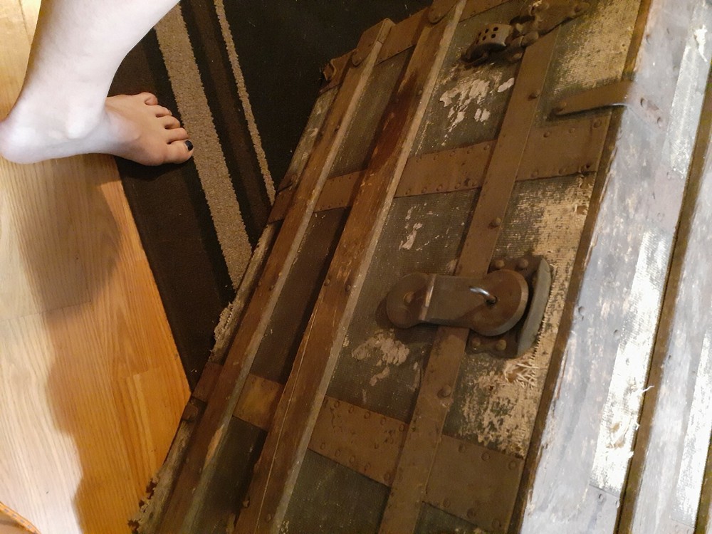 vintage antique steamer trunk